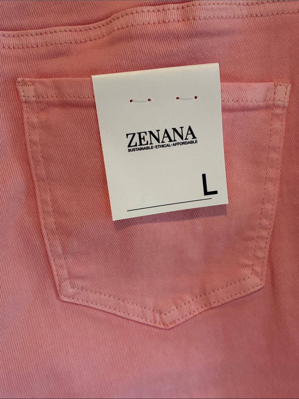 NWT Zenana Pink Cropped Wide-Leg Jeans Size L - Picture 5 of 5